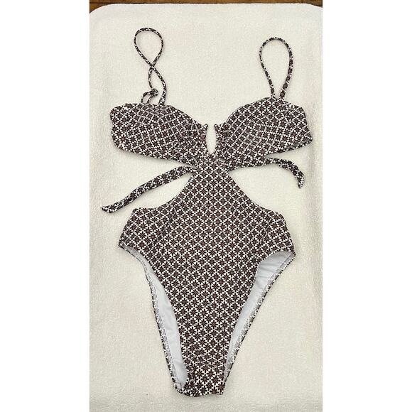 Cupshe x JoJo Jagger U-Ring Tie Back Monokini Swimsuit Size XS NWT - Picture 1 of 16